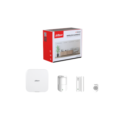 (Dhi-Art-Arc3800h-03-Fw2(868)-V3) Dahua Alarmas Kit De Alarma 4G, Incluye Panel De Control De 150 Dispositivos Via Radio, Pulsador Via Radio, Detector Pir Via Radio,Contacto Magnetico Via Radio