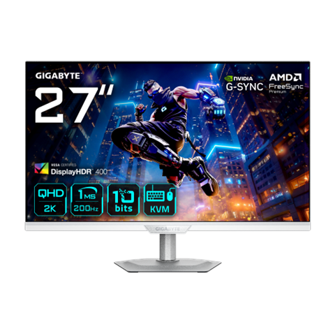Gigabyte M27q2 Qd Ice Monitor Gaming 27” Qhd - 2560 X 1440, 200Hz, 1Ms, 350 Cd/M², Freesync Premium, Display Hdr400, Hdmi 2.0, Displayport 1.4