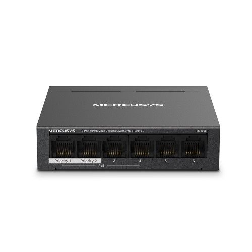 Mercusys Ms106lp Switch Gestionado Fast Ethernet (10/100) Energía Sobre Ethernet (Poe) Negro
