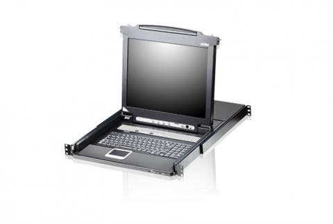 Aten Consola Cl5708m (Spanish Keyboard / 2X-K06 Sg) 8-Port Single Rail 17" Lcd Kvm Switch With Usb Peripheral Support, Broadcast Mode, Daisy Chain And External Console (Usb - Ps/2 Vga)