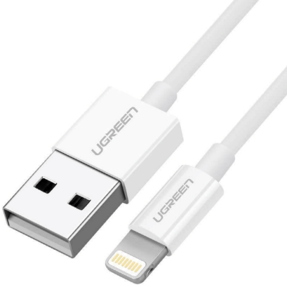 Ugreen Cable Usb 2.0 A Lightning 2M, 5V/2.4A Iphone 7 / 7Plus / 6S/ 6 / 6 Plus, Iphone 5S/5C/5, Ipad Mini/Mini 2, Ipad 1 M Blanco