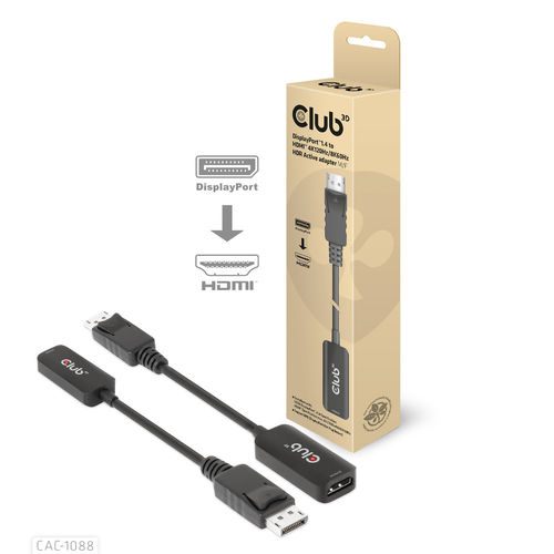 ADAPTADOR CLUB 3D ACTIVO DISPLAYPORT 1.4 A HDMI 4K 120HZ/8K 60HZ HDR