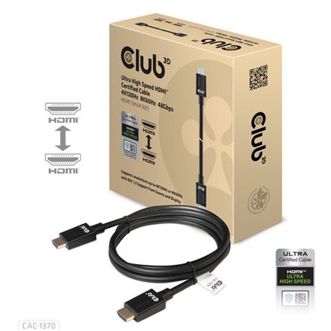 CABLE HDMI CLUB 3D CERTIFICADO 4K120HZ  8K60HZ 48GBPS 1,5M