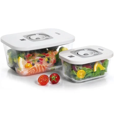 Pack De 2 Recipientes De Cristal Laica Vt33060/ Con Funcion Al Vacio/ Capacidad 0.5 - 1.5L