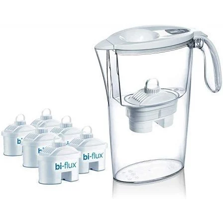 Pack Jarra Filtrante Laica Stream/ 2.3L/ Blanca/ Jarra + 6 Filtros Bi-Flux