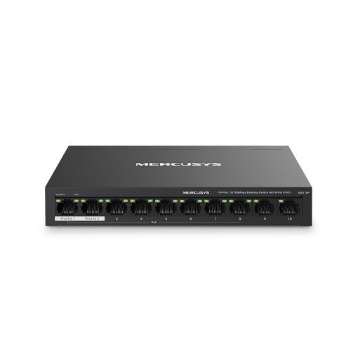 Mercusys Ms110p Switch Gestionado Fast Ethernet (10/100) Energía Sobre Ethernet (Poe) Negro