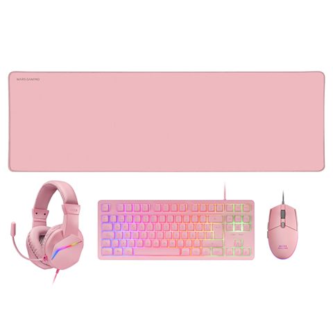 Pack Gaming Mars Gaming Mcp-Rgb3p/ Teclado Rgb + Ratón Óptico + Alfombrilla Xxl + Auriculares
