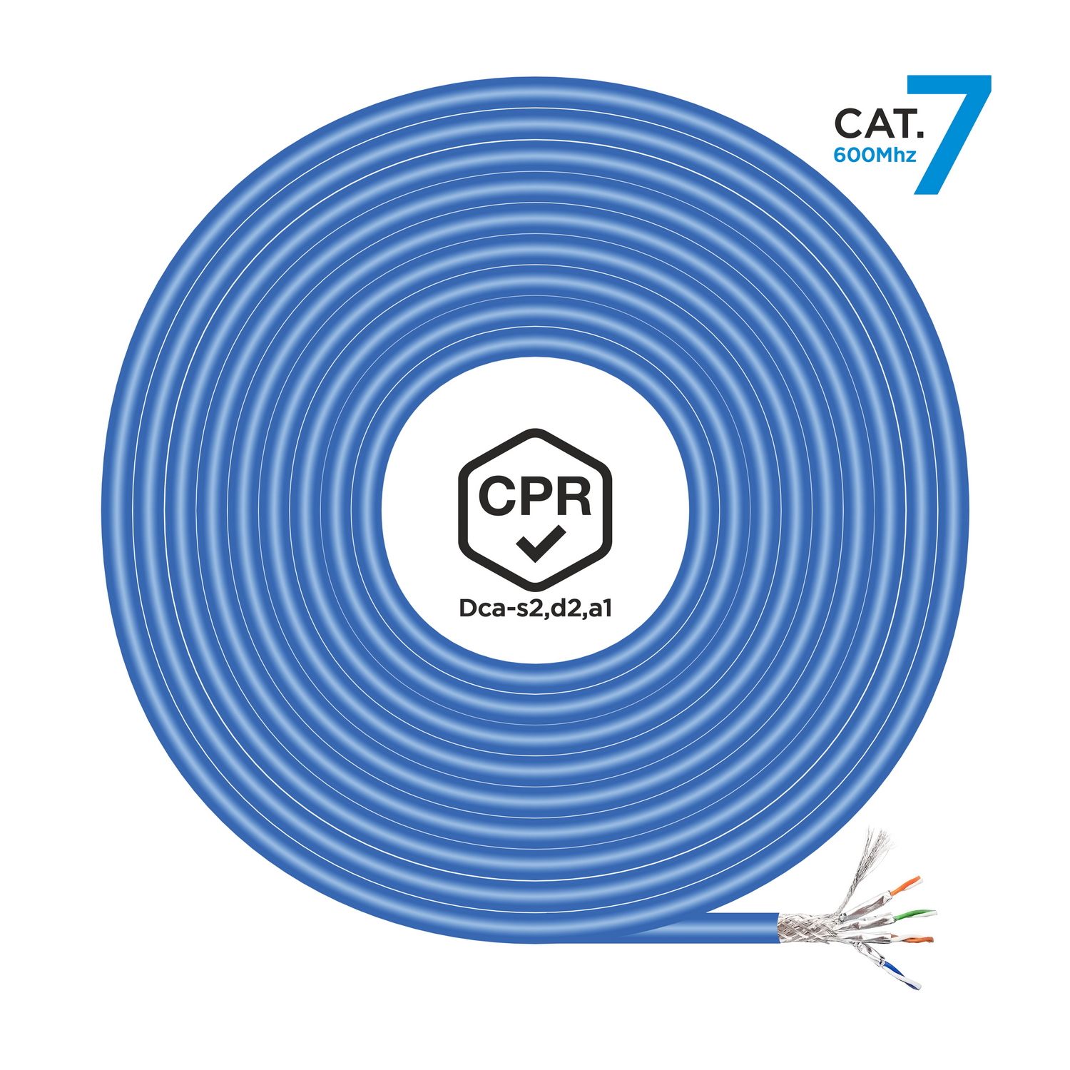 Bobina De Cable Rj45 Sftp Awg23 Lszh Cpr Dca Aisens A146-0666 Cat.7/ 500M/ Azul