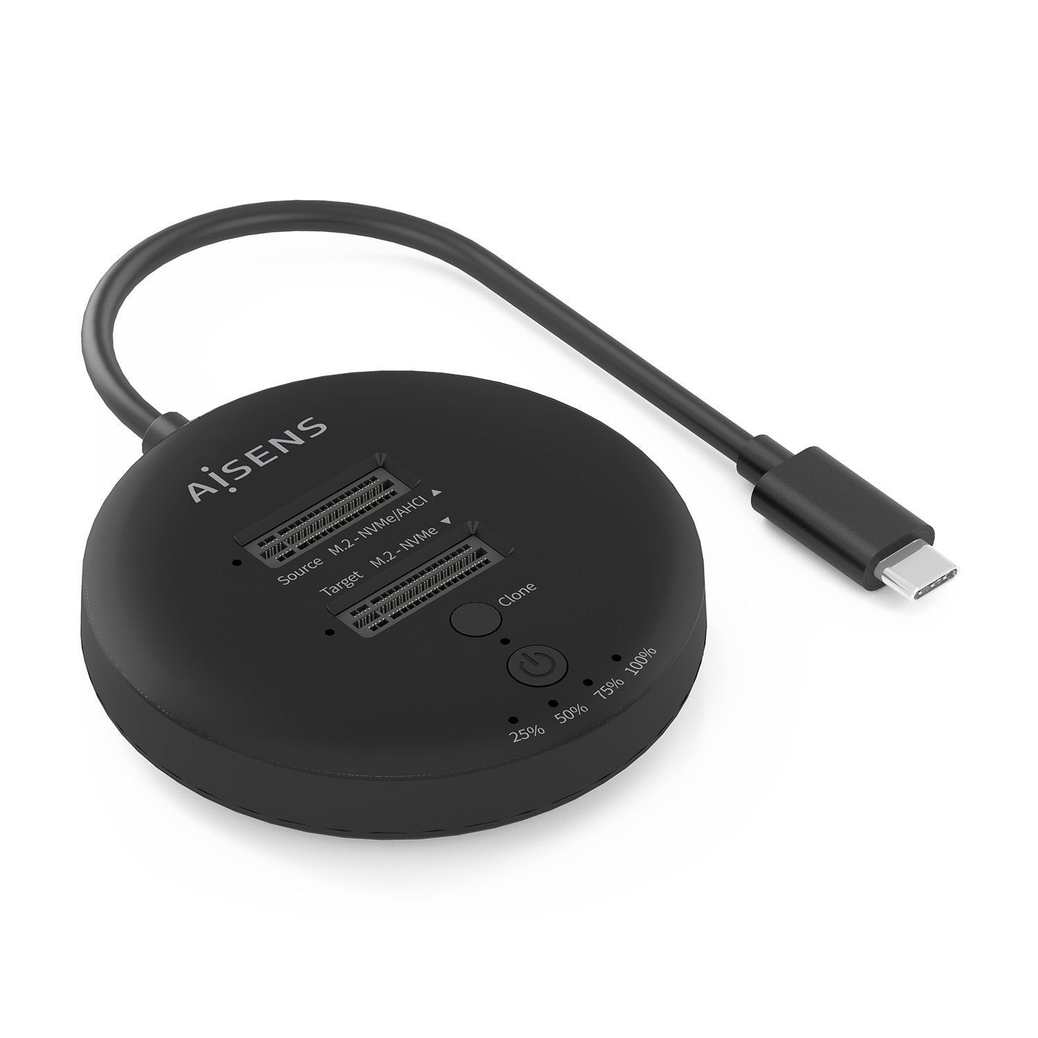 Dock USB 3.2 Gen2 Tipo-C Para SSD M.2 NVMe Aisens Asds-2M2n05-Bk/ Gris