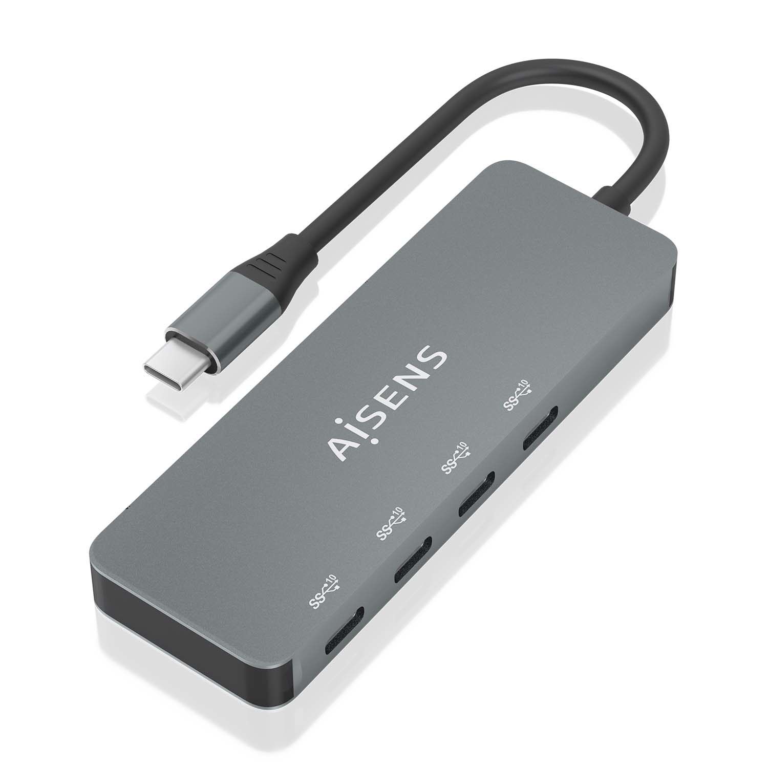 Hub USB Tipo-C Aisens A109-0695/ 4Xusb Tipo-C/ Gris