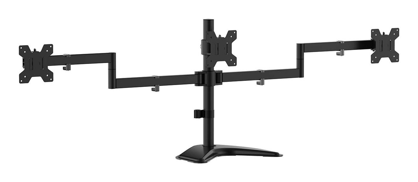 Soporte De Sobremesa Para 3 Monitores Aisens Dt27tsr-287/ Giratorio/ Inclinable/ Hasta 10Kg
