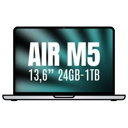 Apple Macbook Air 13,6"/ M5 10-Core CPU/ 24 GB/ 1 TB SSD/ 10-Core GPU/ Plata