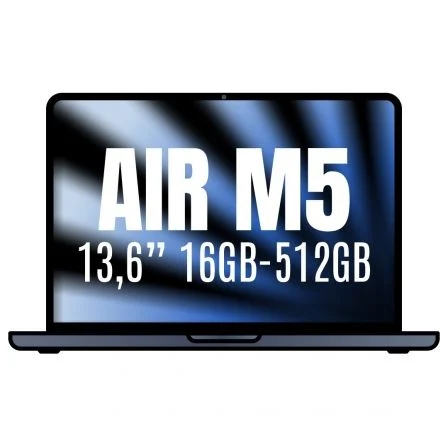 Apple Macbook Air 13,6"/ M5 10-Core CPU/ 16 GB/ 512 GB SSD/ 8-Core GPU/ Medianoche