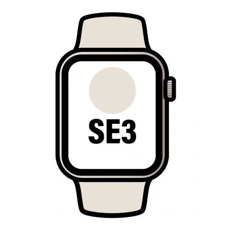 Apple Watch Se3/ Gps/ 44Mm/ Caja De Aluminio Blanco Estrella/ Correa Deportiva Blanco Estrella S/M