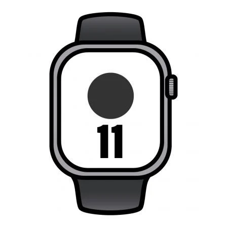 Apple Watch Series 11/ Gps/ 42Mm/ Gris Espacial/ Correa Deportiva Negra (M/L)