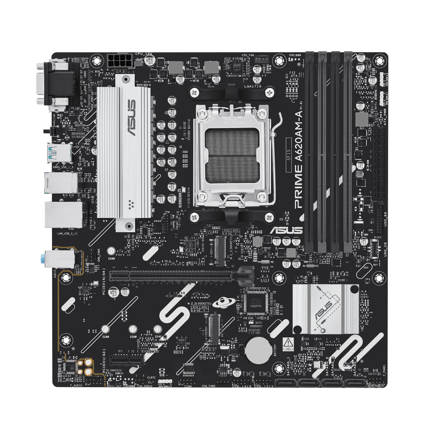Placa Base Asus A620am-A-Csm Socket Am5/ DDR5/ PCIe 4.0/ Micro Atx