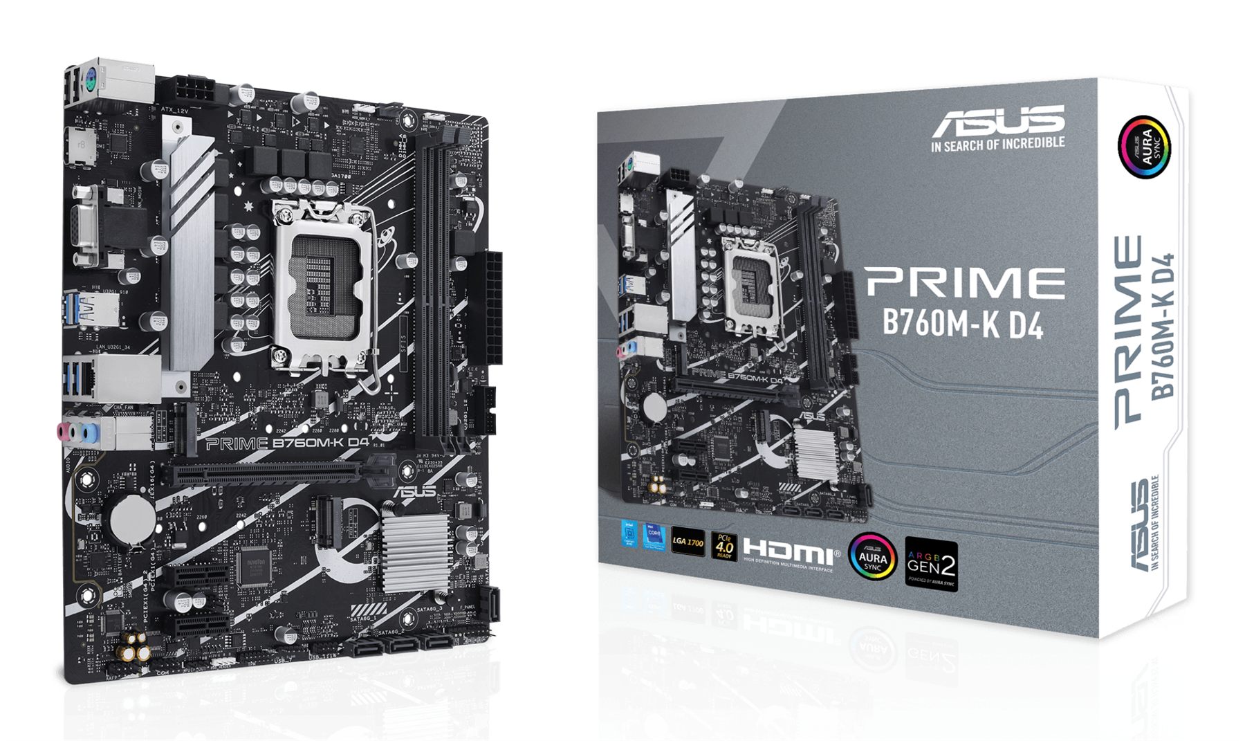 Placa Base Asus Prime B760m-K D4 Socket 1700/ DDR4/ PCIe 4.0/ Micro Atx