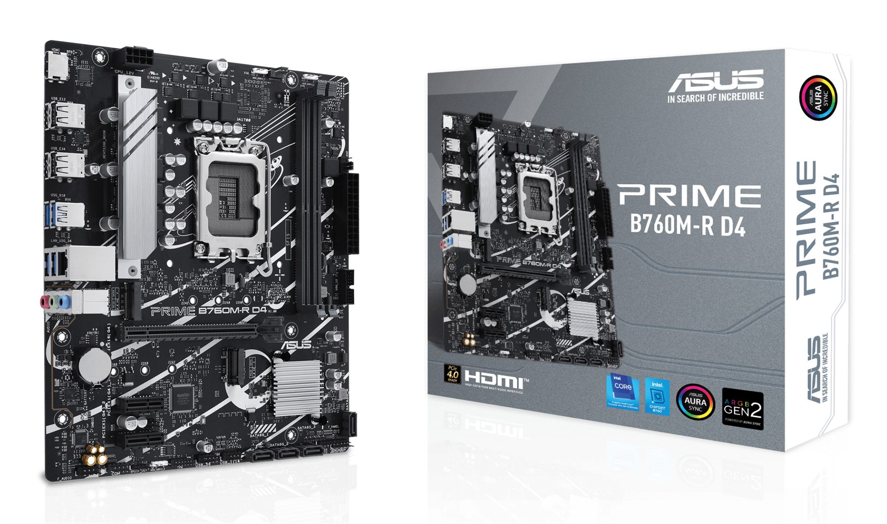 Placa Base Asus Prime B760m-R D4 Socket 1700/ DDR4/ PCIe 4.0/ Micro Atx