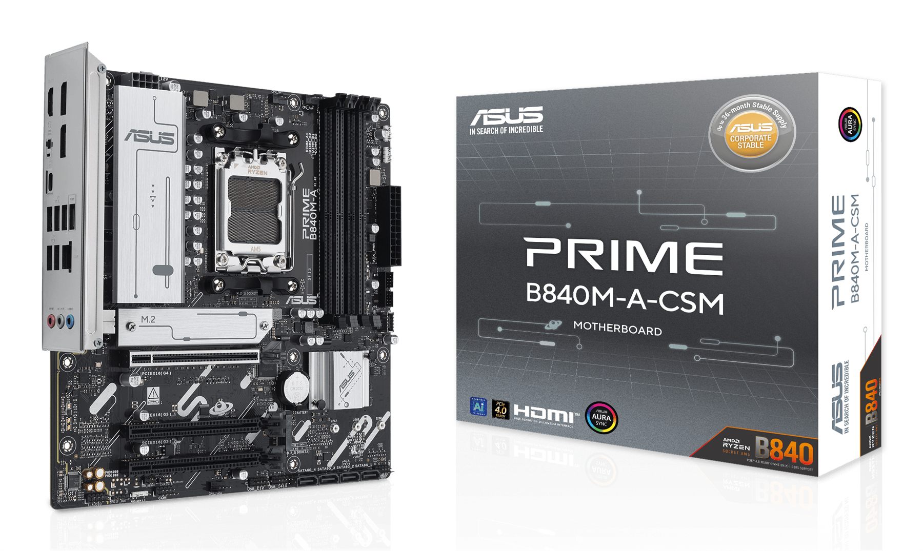 Placa Base Asus Prime B840m-A-Csm Socket Am5/ DDR5/ PCIe 4.0/ Micro Atx
