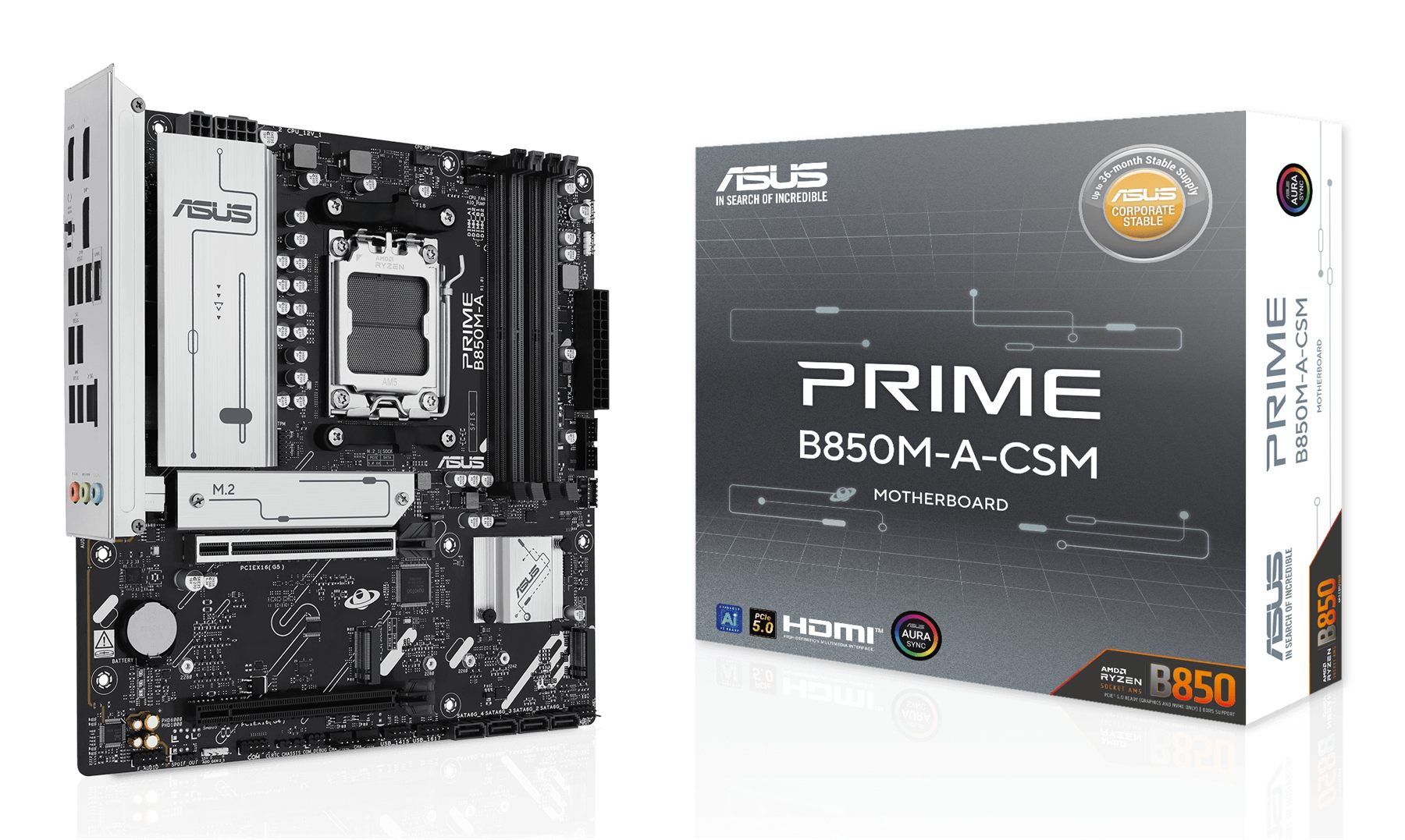 Placa Base Asus Prime B850m-A-Csm Socket Am5/ DDR5/ PCIe 5.0/ Micro Atx