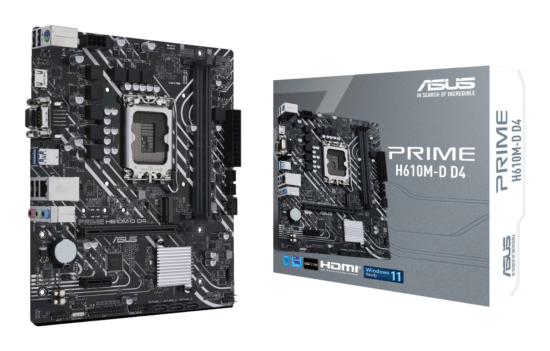 Placa Base Asus Prime H610m-D D4/ Socket 1700/ DDR4/ PCIe 4.0/ Micro Atx