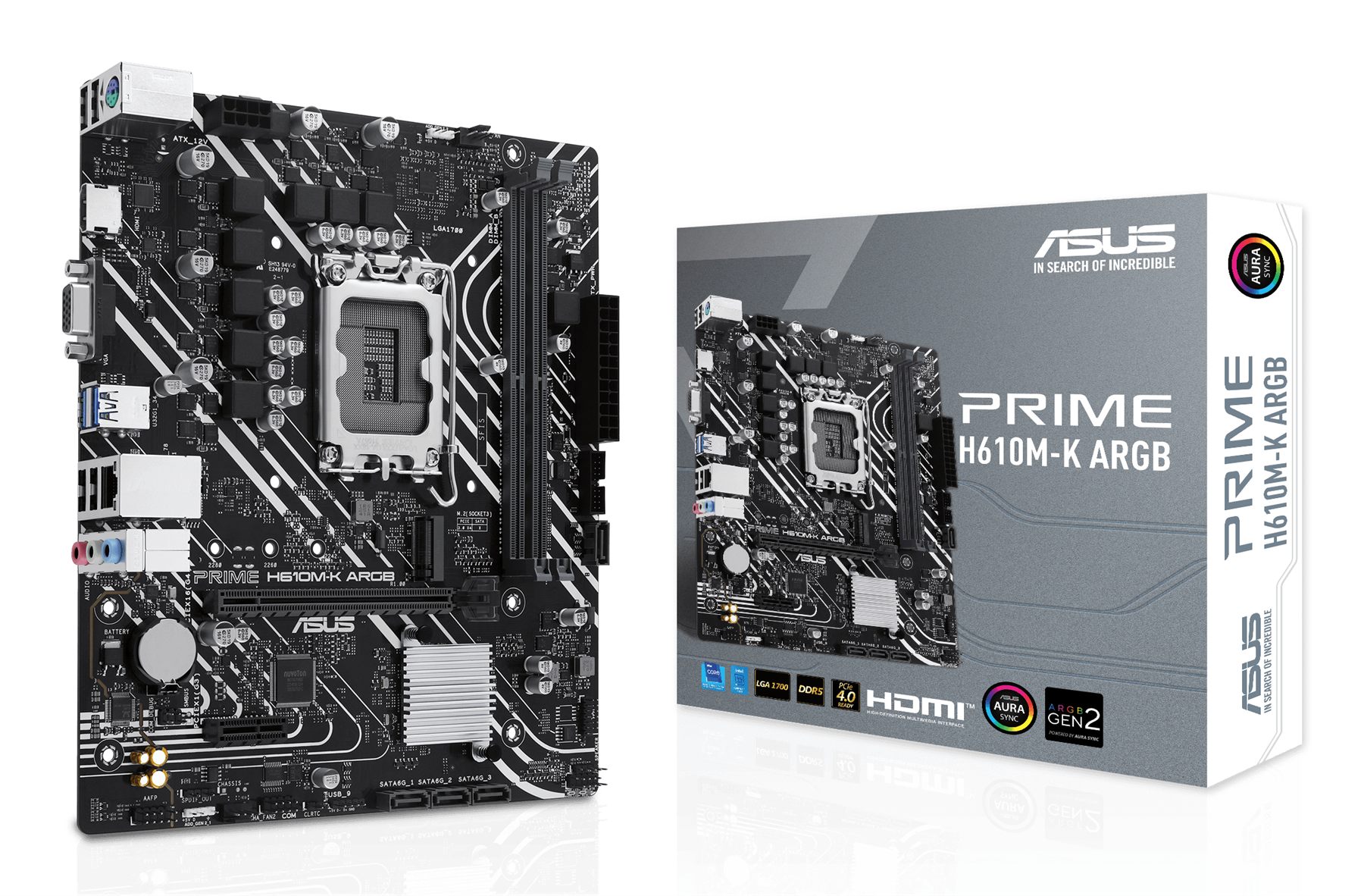Placa Base Asus Prime H610m-K Argb Socket 1700/ DDR5/ PCIe 4.0/ Micro Atx