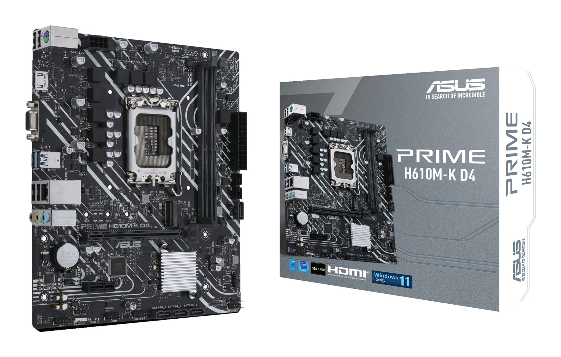 Placa Base Asus Prime H610m-K D4/ Socket 1700/ DDR4/ PCIe 4.0/ Micro Atx