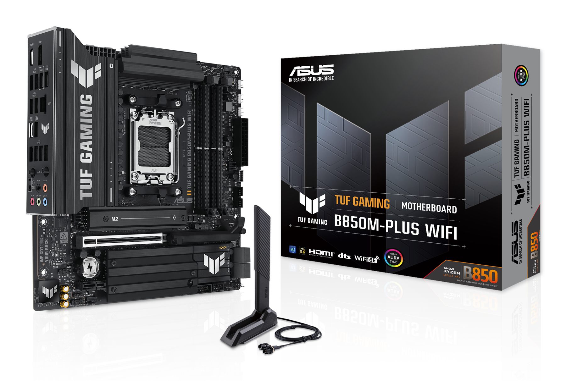 Placa Base Asus Tuf Gaming B850m-Plus Wifi Socket Am5/ DDR5/ PCIe 5.0/ Micro Atx