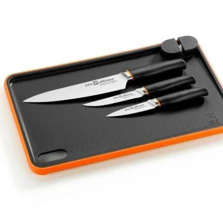 Pack 3 Cuchillos Bra Efficient A198021 Con Tabla Para Cortar