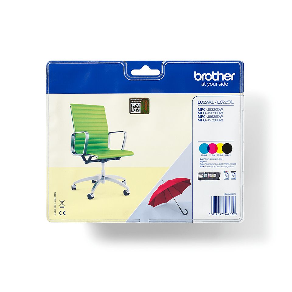 Cartucho De Tinta Original Brother Lc-229/ Lc-225Xl Alta Capacidad Multipack/ Cian/ Magenta/ Amarillo/ Negro