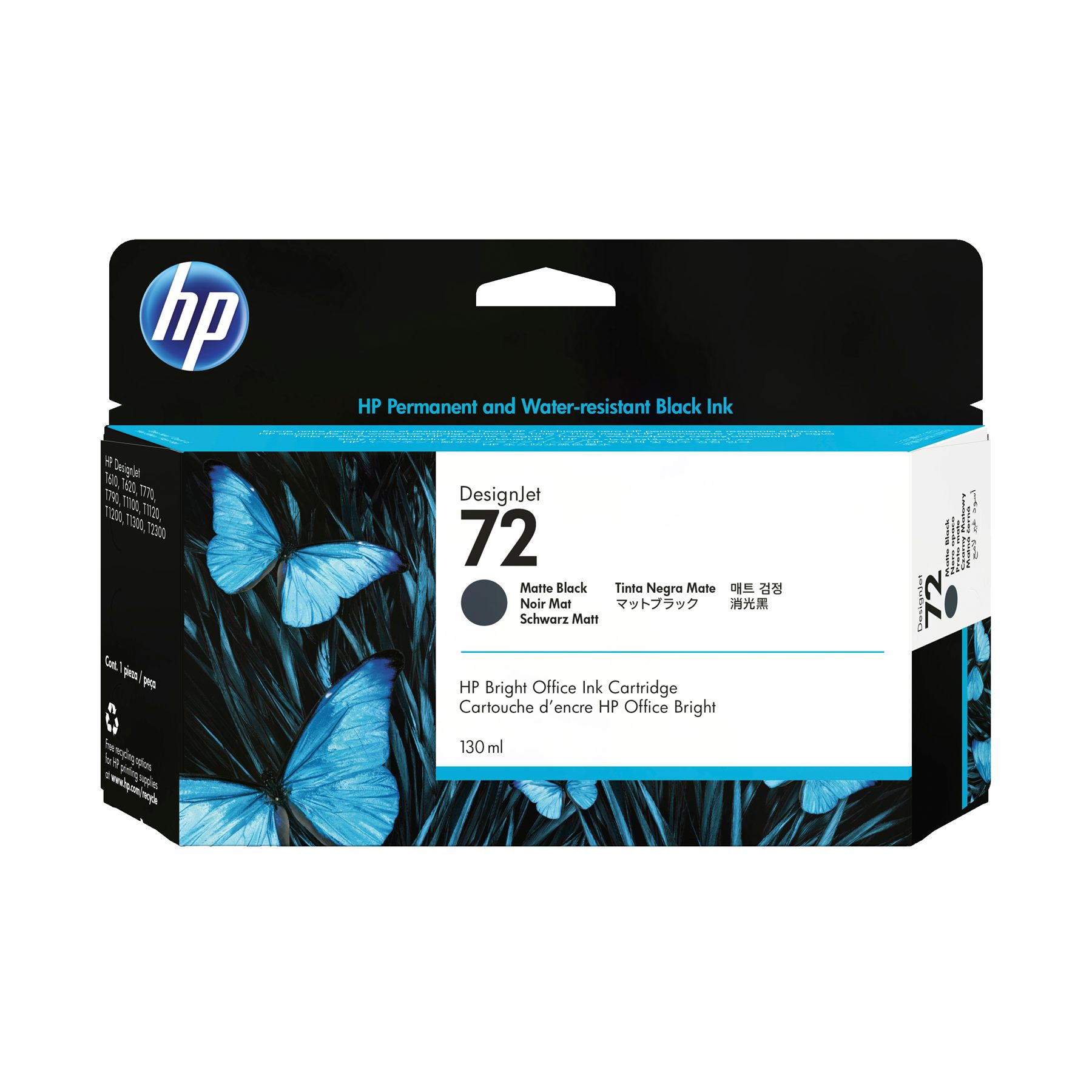 Cartucho De Tinta Original Hp Nº72/ Negro Mate