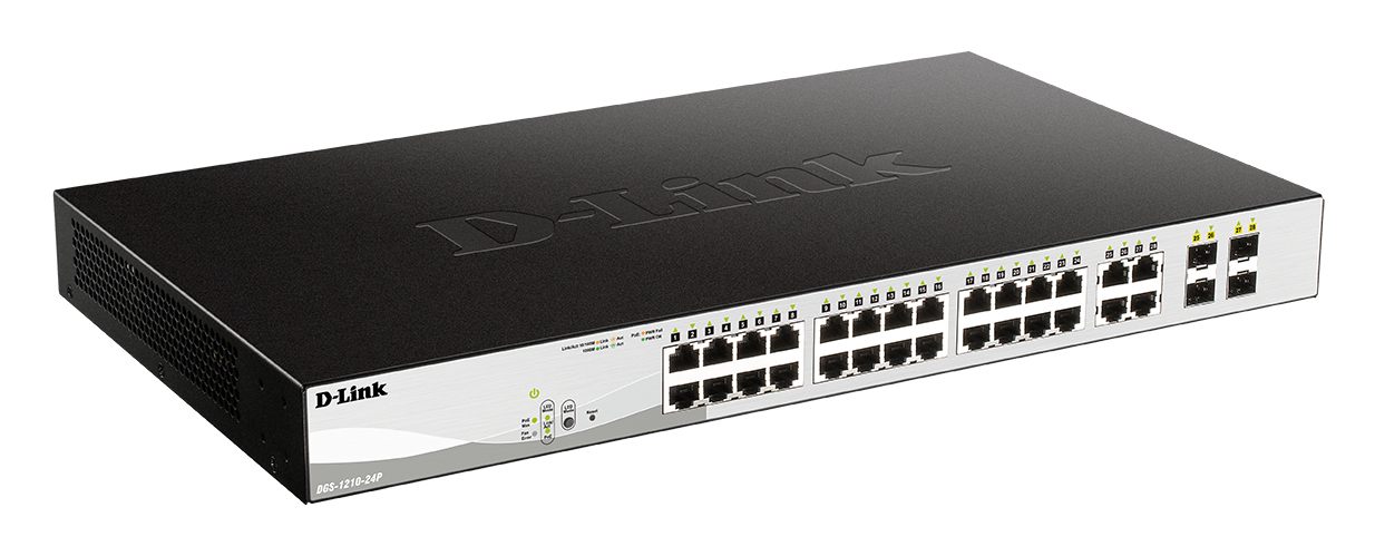 Switch Gestionado D-Link Dgs-1210-24P 24 Puertos/ Rj-45 10/100/1000/ Poe/ Sfp