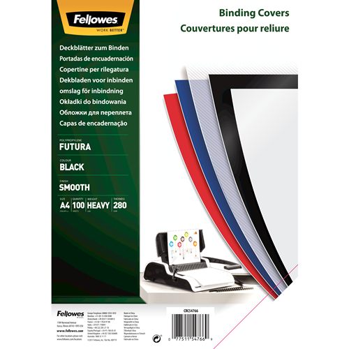 Portadas De Polipropileno Fellowes 5476603/ A4/ 300 Micras/ 100 Unidades/ Negras