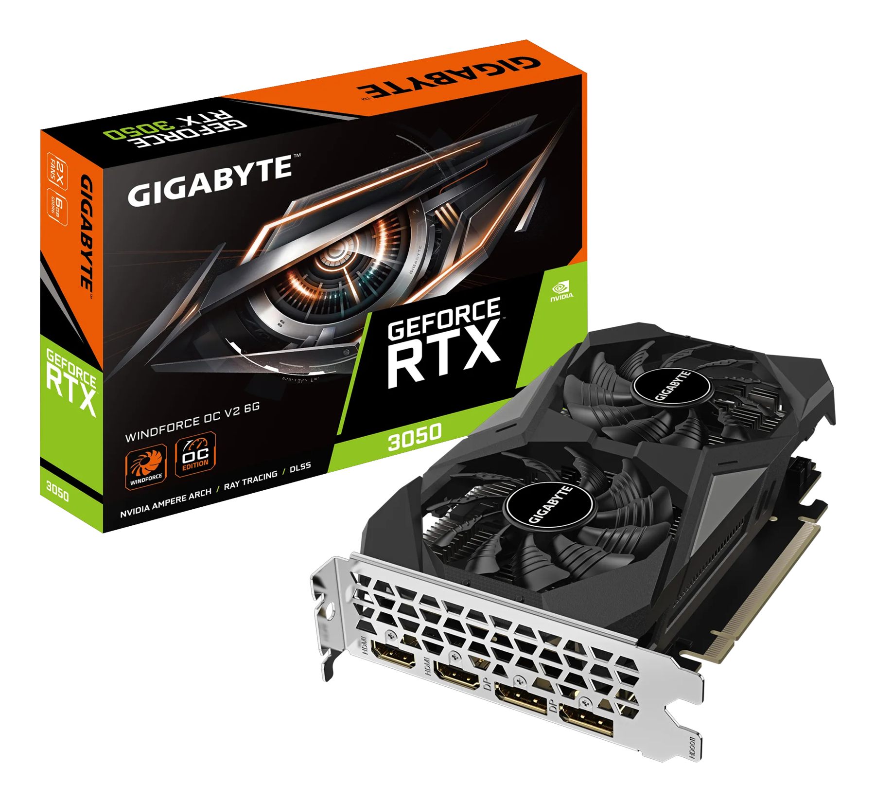 Tarjeta Gráfica Gigabyte GeForce RTX 3050 Windforce Oc V2/ 6 GB GDDR6