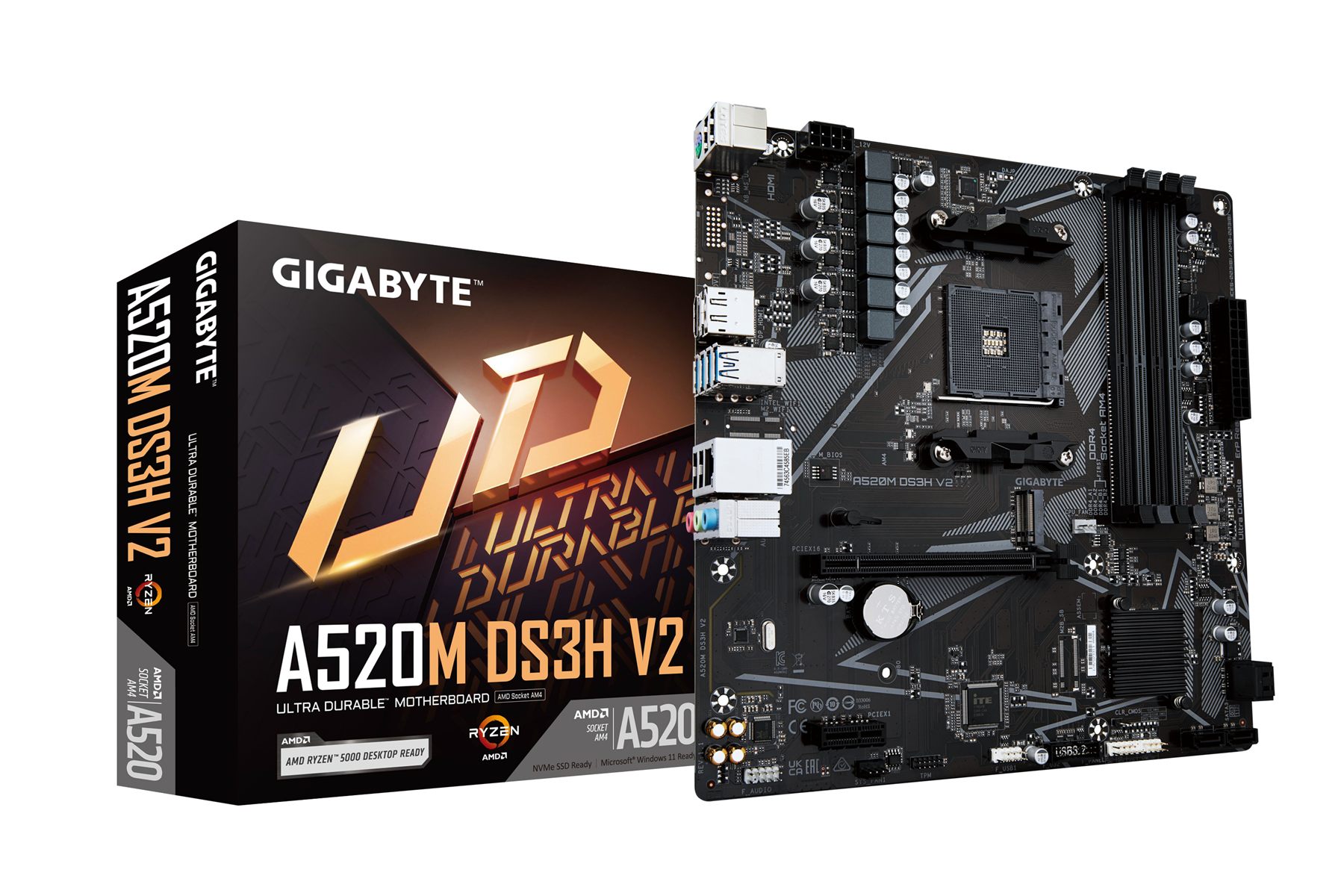 Placa Base Gigabyte A520m Ds3h V2 Socket Am4/ DDR4/ PCIe 3.0/ Micro Atx