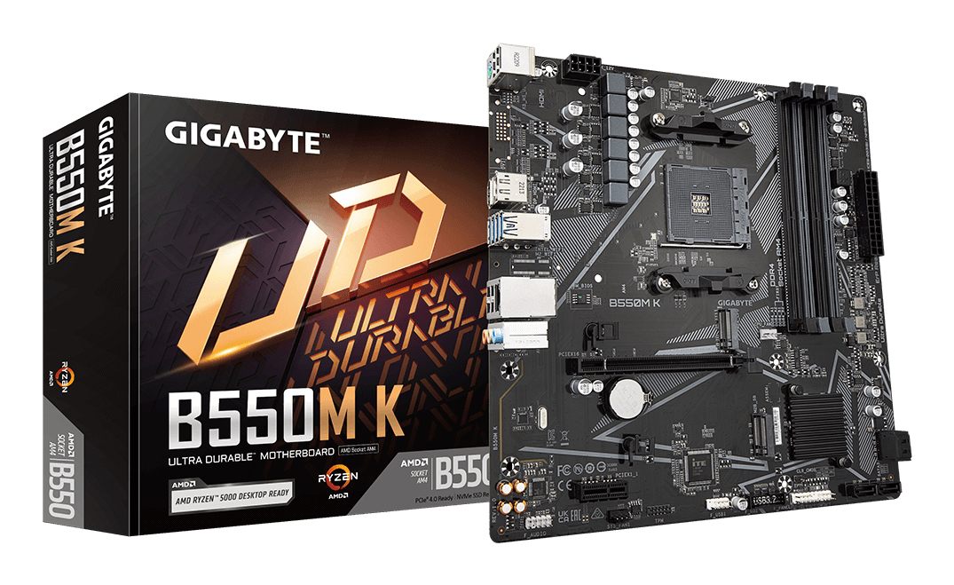 Placa Base Gigabyte B550m K Socket Am4/ DDR4/ PCIe 4.0/ Micro Atx