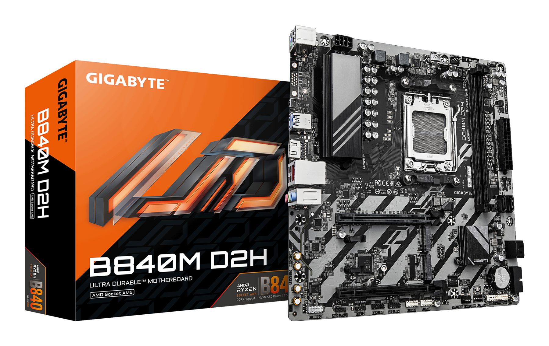 Placa Base Gigabyte B840m D2h Socket Am5/ DDR5/ PCIe 4.0/ Micro Atx