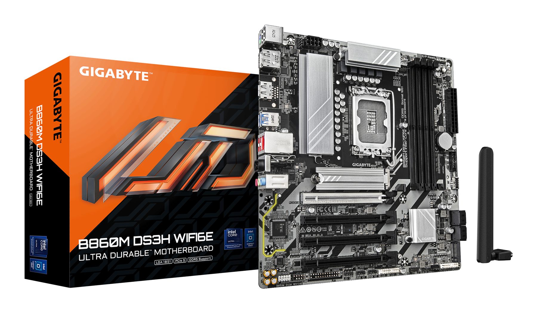 Placa Base Gigabyte B860m Ds3h Wifi6e Socket 1851/ DDR5/ PCIe 5.0/ Micro Atx