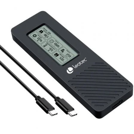 Caja Externa Para Disco Ssd M.2 Nvme Leotec Lem2ext01/ Usb 3.2/ Con Pantalla Lcd
