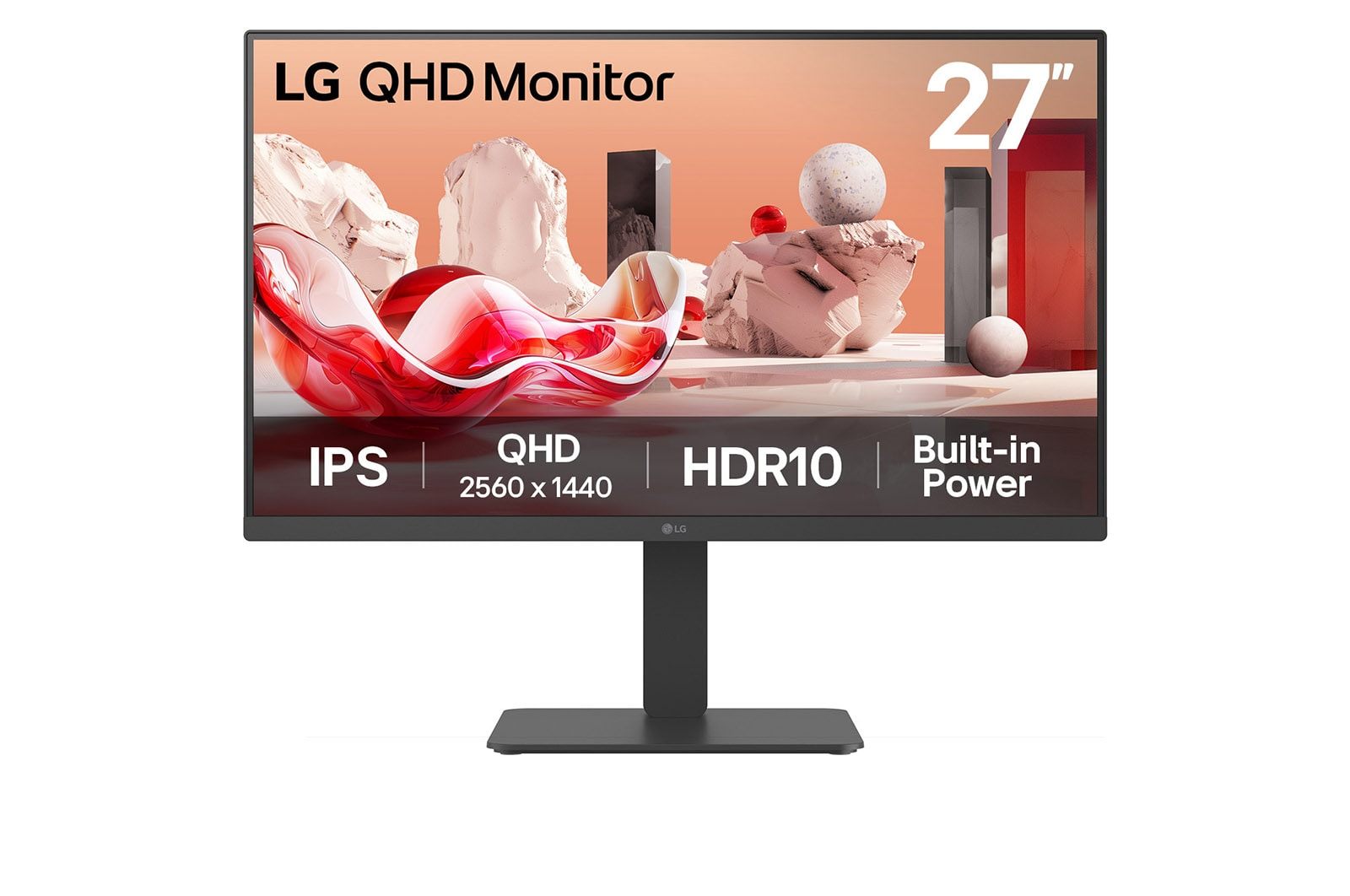 Monitor Profesional Lg 27Ba45qb-B 27"/ QHD/ Multimedia/ Regulable En Altura/ Negro