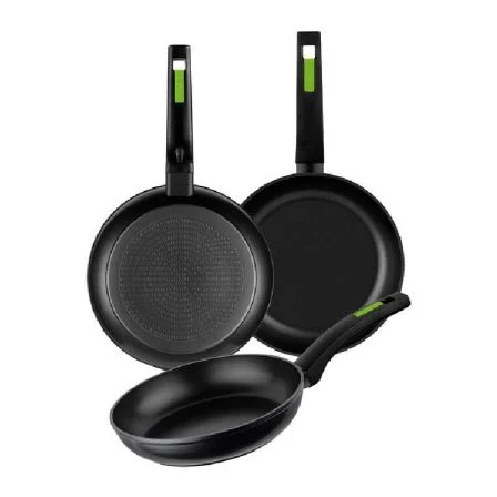 Pack 3 Sartenes Monix Green M481241/ Ø18cm/ Ø22cm/ Ø26cm/ Aluminio Forjado