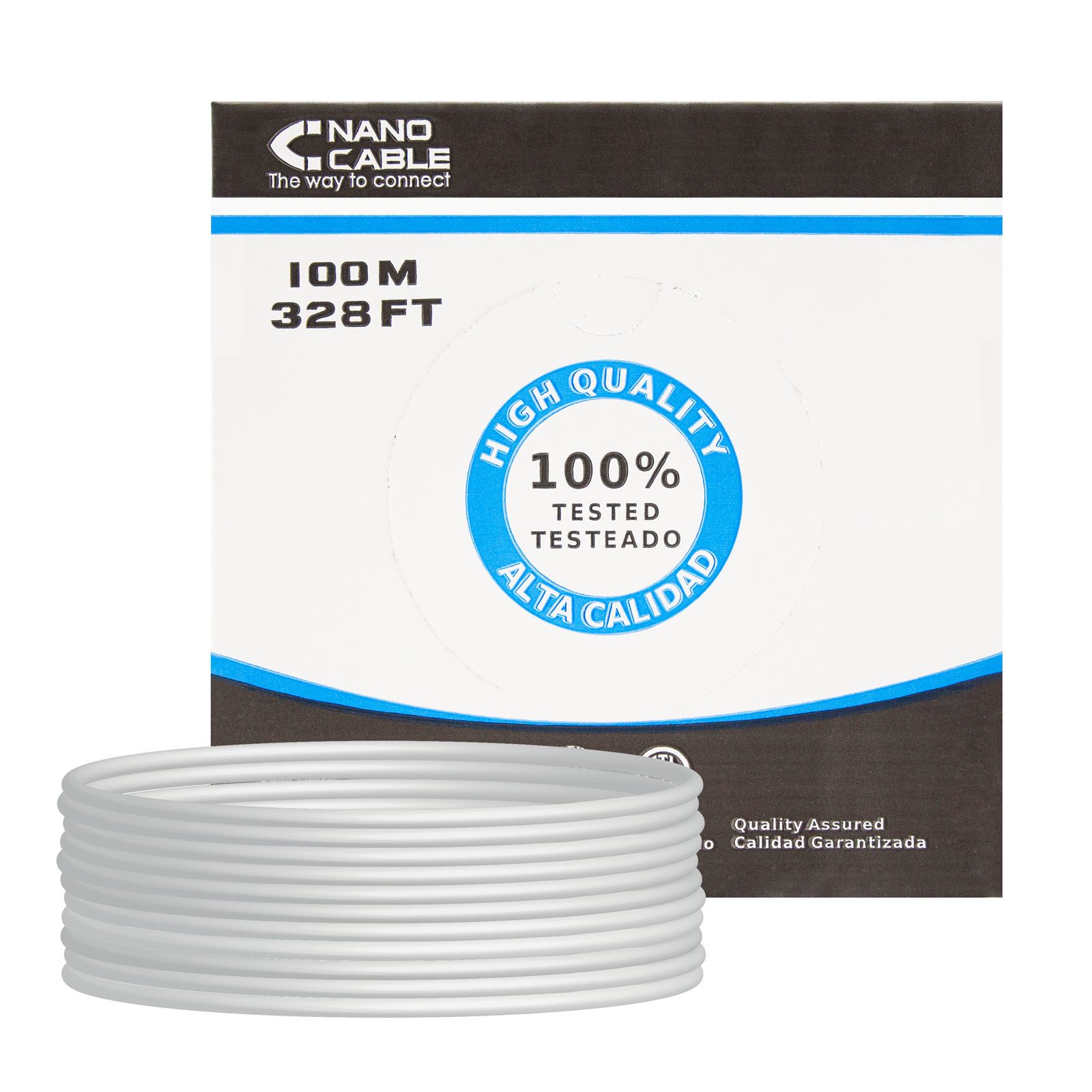 Bobina De Cable Rj45 Utp Nanocable 10.20.0302 Cat.5E/ 100M/ Gris