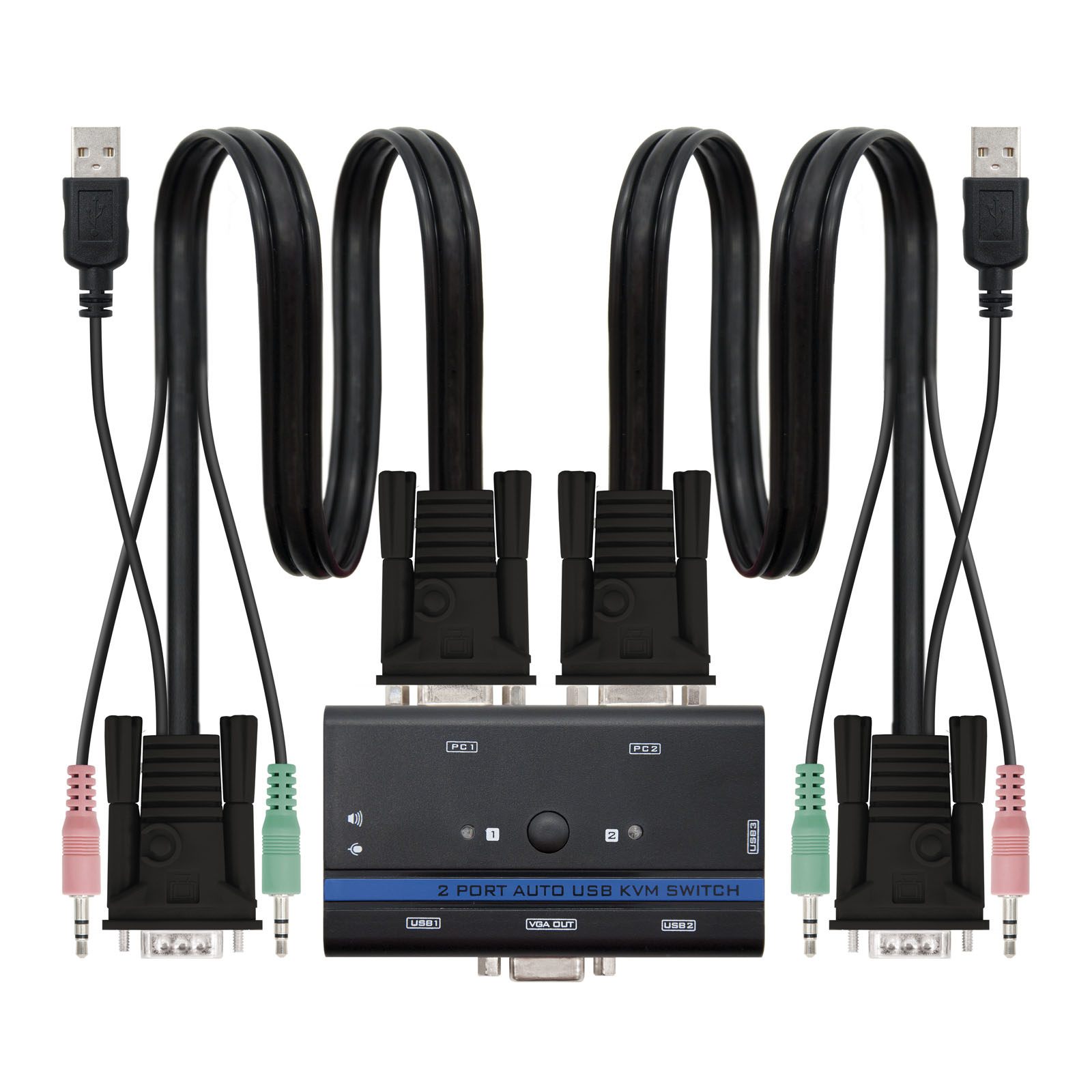 Kvm Switch Nanocable 10.12.0001/ PC - CPU: 2 Vga + 2 USB + 4 Jack 3.5 / Consola: 2 USB + Vga + 2 Jack 2.5/ 1.4M