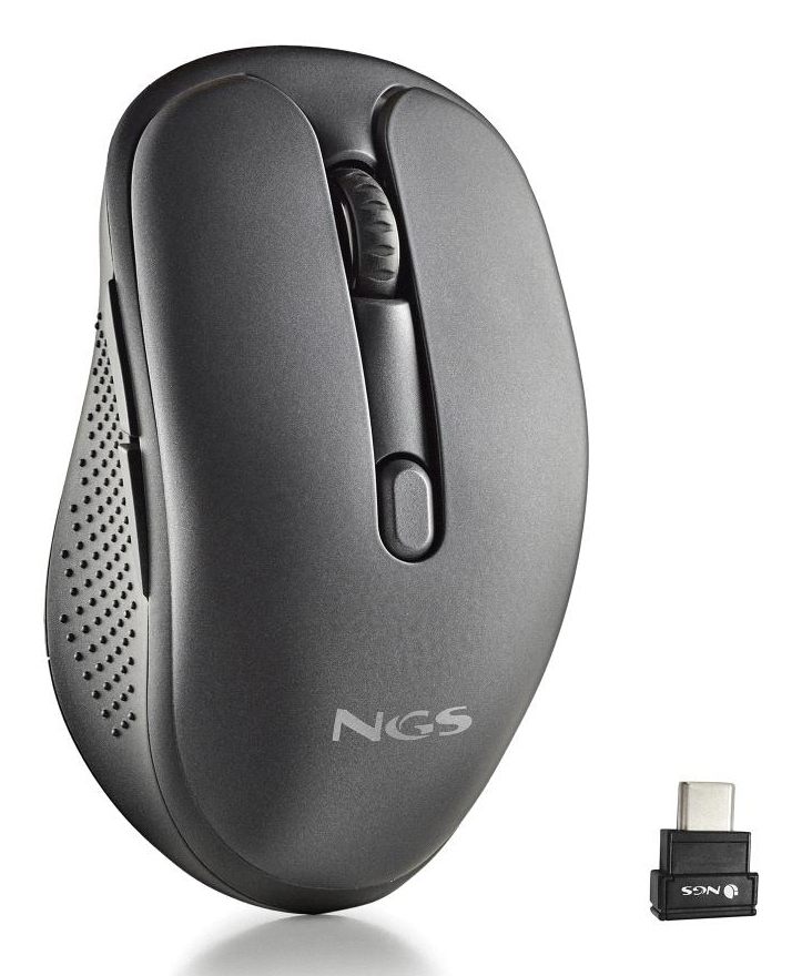 Ratón Inalámbrico Ngs Evo Mix Silencioso/ Batería Recargable/ Hasta 3200 Dpi/ Negro