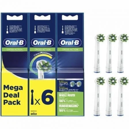 Cabezal De Recambio Para Cepillo Oral-B Pro Cross Action/ Pack 6 Uds