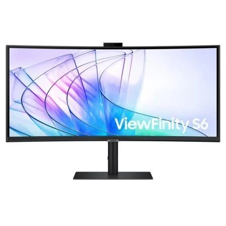 Monitor Profesional Ultrapanorámico Curvo Samsung Viewfinity S6 S34c652vau 34"/ Uwqhd/ Webcam/ Multimedia/ Regulable En Altura/ Negro