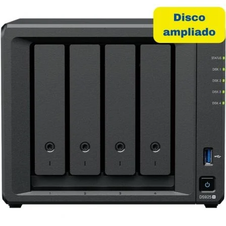 Nas Synology Diskstation Ds925+/ 4 Bahías 3.5"- 2.5"/ 4 GB DDR4/ 8 TB/ Formato Torre