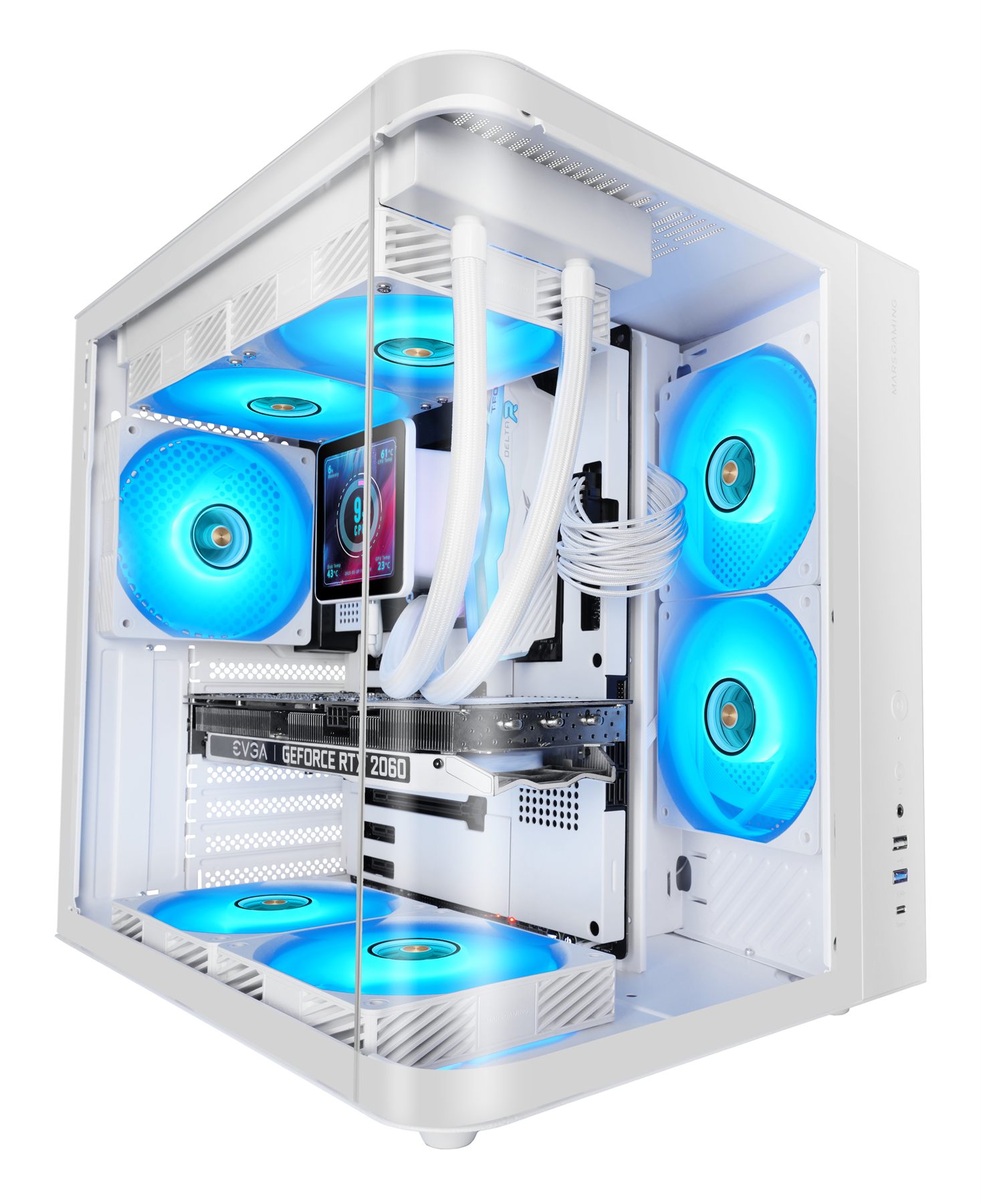 Caja Gaming Semitorre Mars Gaming Mc-Curv/ Blanca