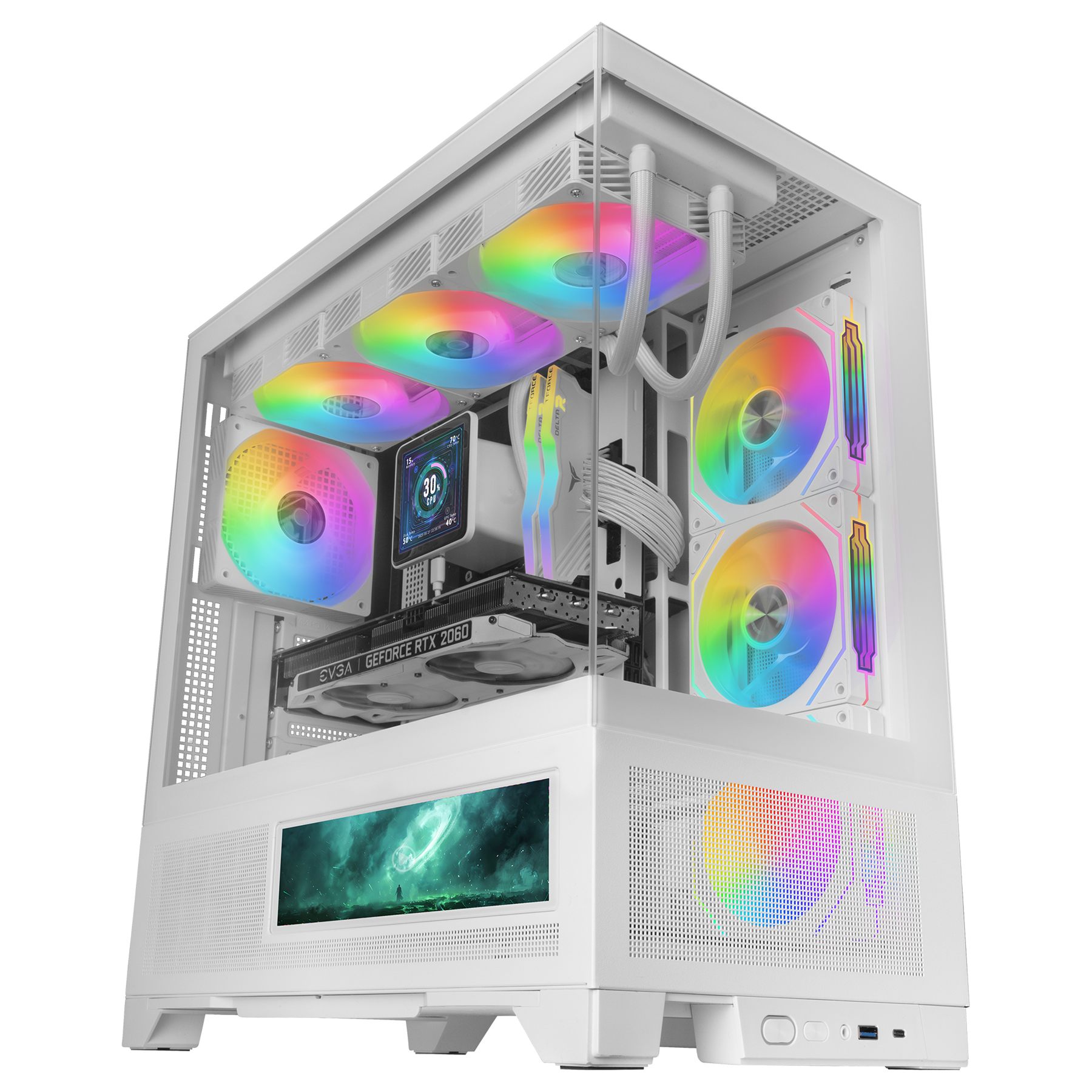 Caja Gaming Semitorre Mars Gaming Mc-Lcdx/ Blanca
