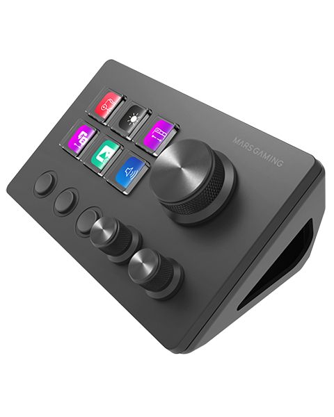 Control Deck Mars Gaming Msd-Two/ 6 Teclas Lcd/ 3 Ruedas/ 3 Botones/ Negro
